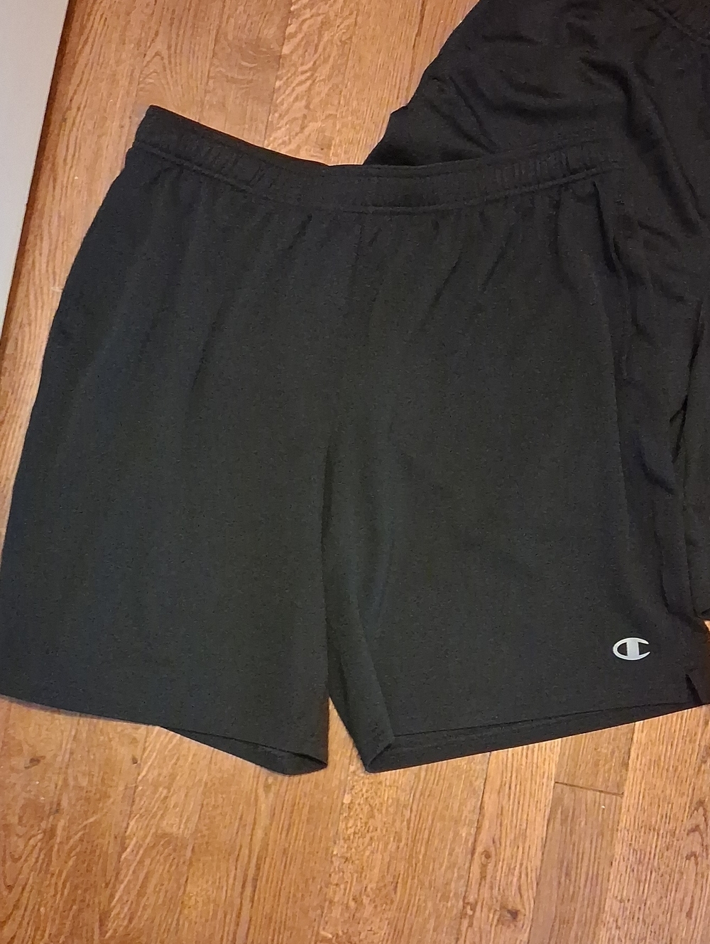 2 Pairs Of Champion Men's Black Athletic Shorts with Logo